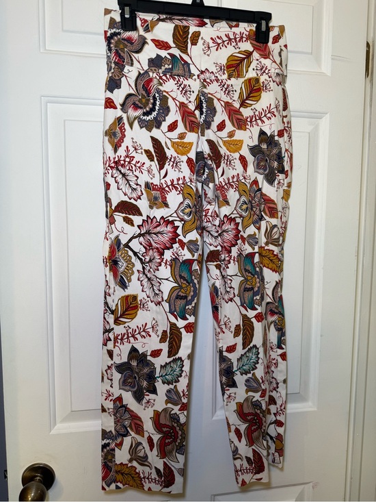 Jules & Leopold Pants - Jules & Leopold Autumn Colored Floral Ankle Pants SMALL Stretch High Rise
